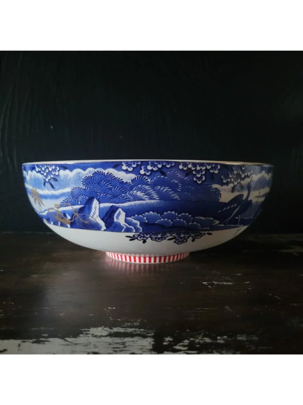 Large Pip Studio Heritage Blue and White Bowl Female Portrait Center